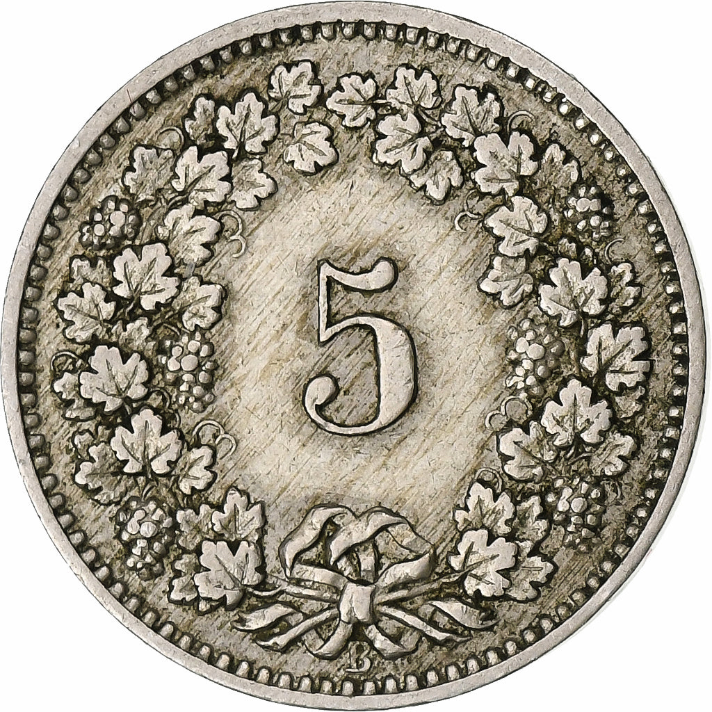 Switzerland, 5 Rappen, Libertas, 1891, Bern, Copper-nickel, VF(20-25), KM:26
