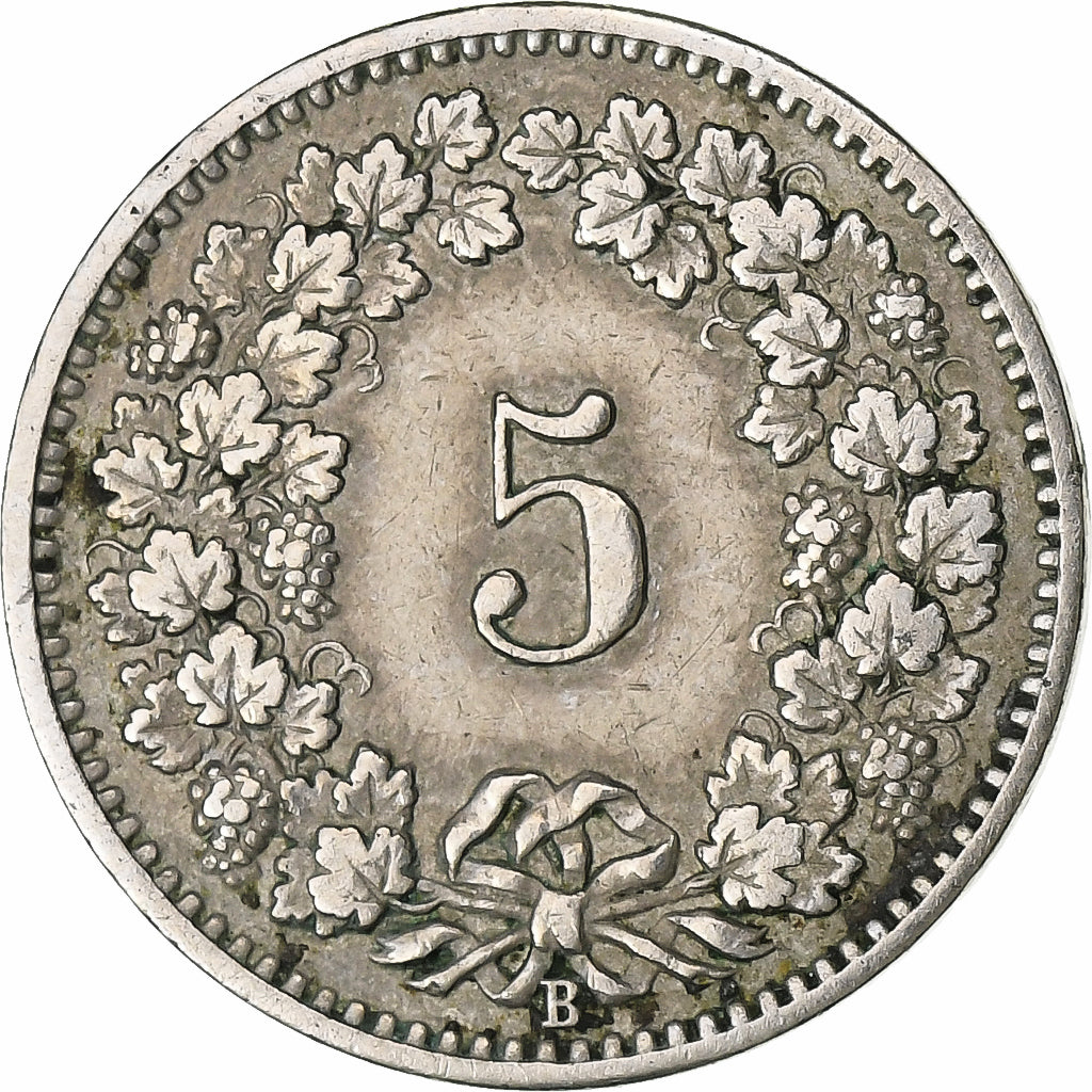 Suiza, 5 Rappen, Libertas, 1897, Bern, Cobre - níquel, BC+, KM:26