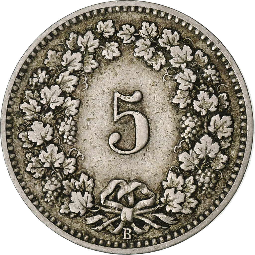 Suiza, 5 Rappen, Libertas, 1899, Bern, Cobre - níquel, BC+, KM:26