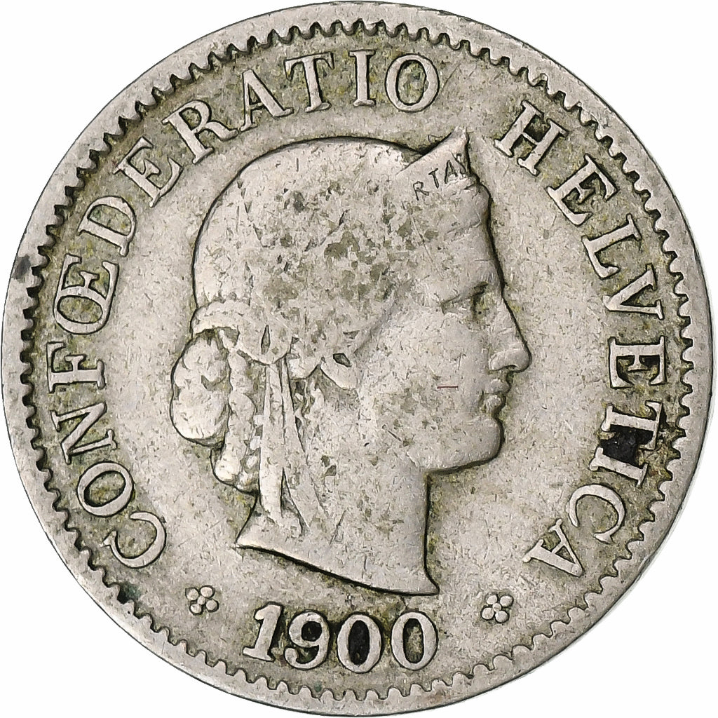 Suiza, 5 Rappen, Libertas, 1900, Bern, Cobre - níquel, BC+, KM:26