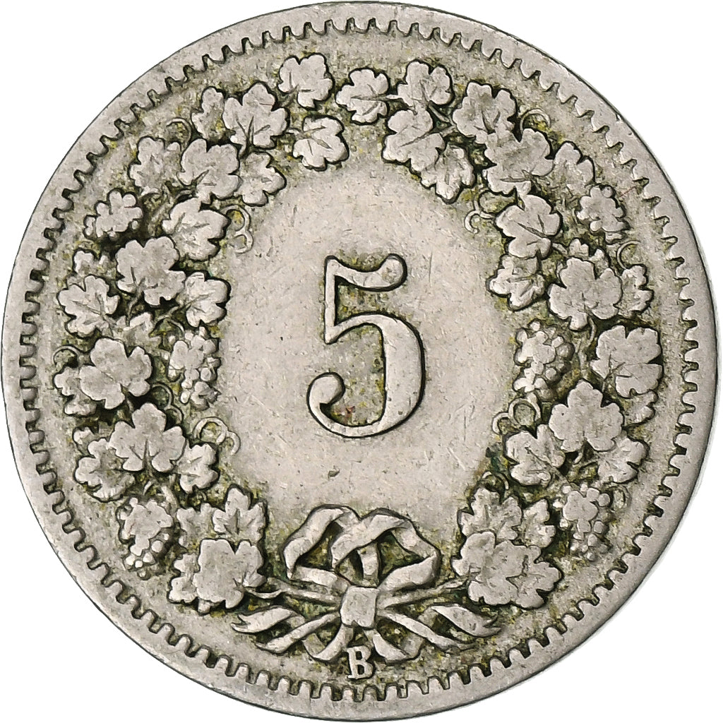 Suiza, 5 Rappen, Libertas, 1900, Bern, Cobre - níquel, BC+, KM:26