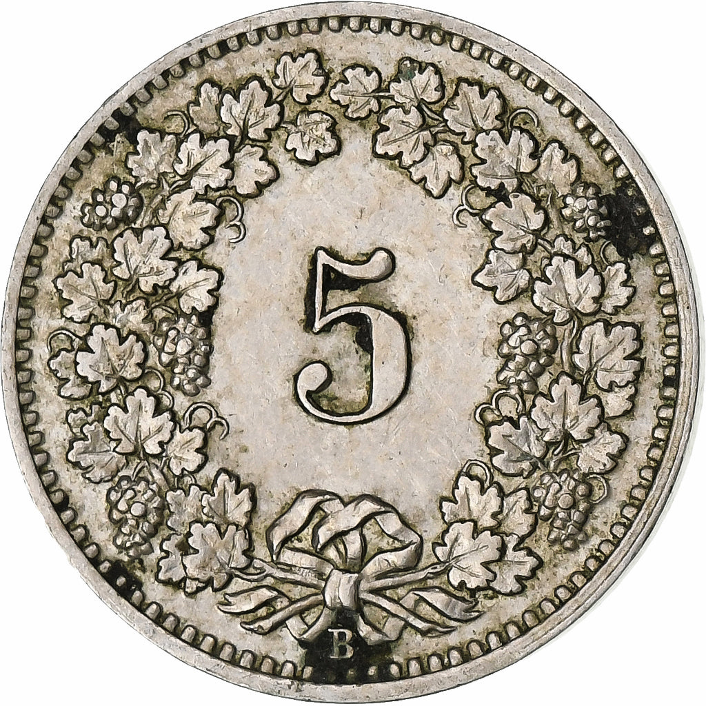 Suiza, 5 Rappen, Libertas, 1901, Bern, Cobre - níquel, BC+, KM:26