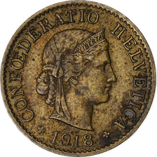 Svizzera, 5 Rappen, Libertas, 1918, Bern, Ottone, BB+, KM:26