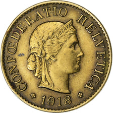 Suisse, 5 Rappen, Libertas, 1918, Bern, Laiton, TTB, KM:26