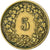 Switzerland, 5 Rappen, Libertas, 1918, Bern, Brass, EF(40-45), KM:26