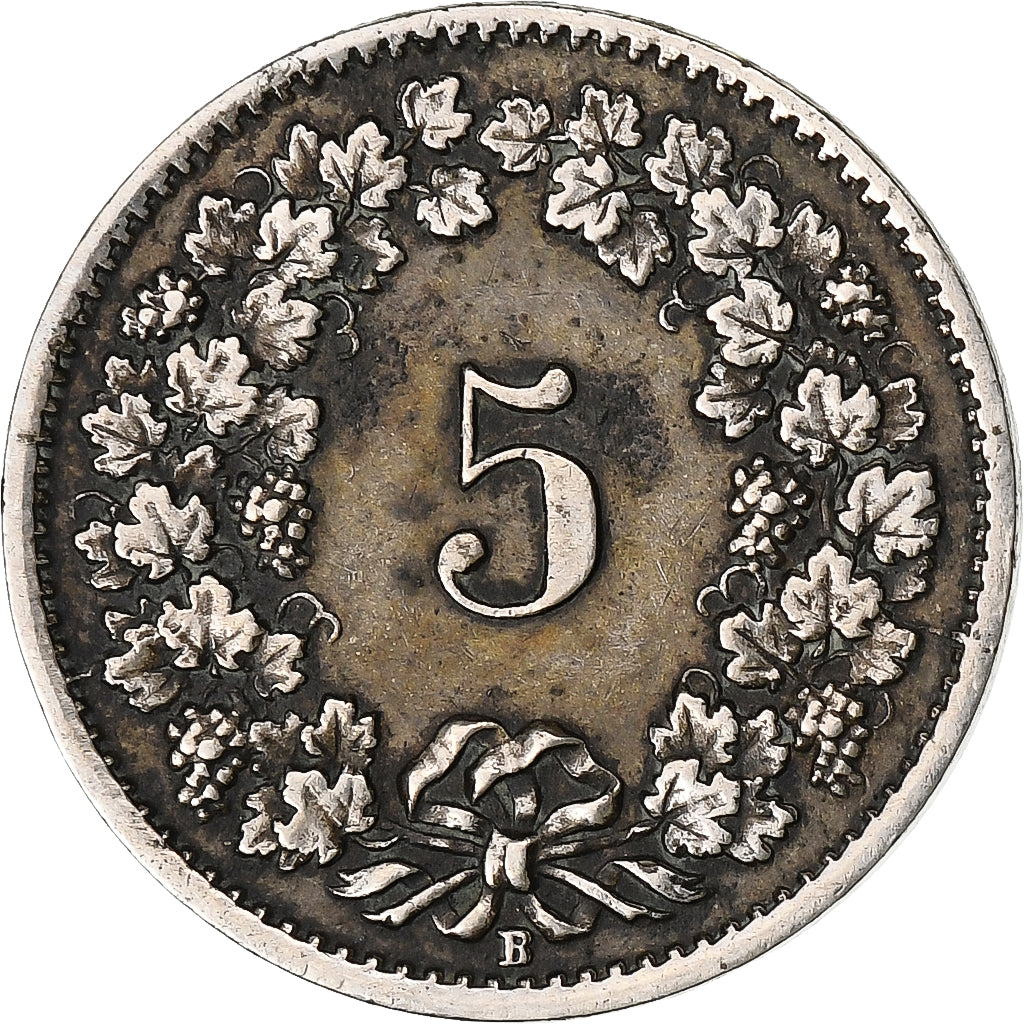 Suiza, 5 Rappen, Libertas, 1919, Bern, Cobre - níquel, MBC, KM:26