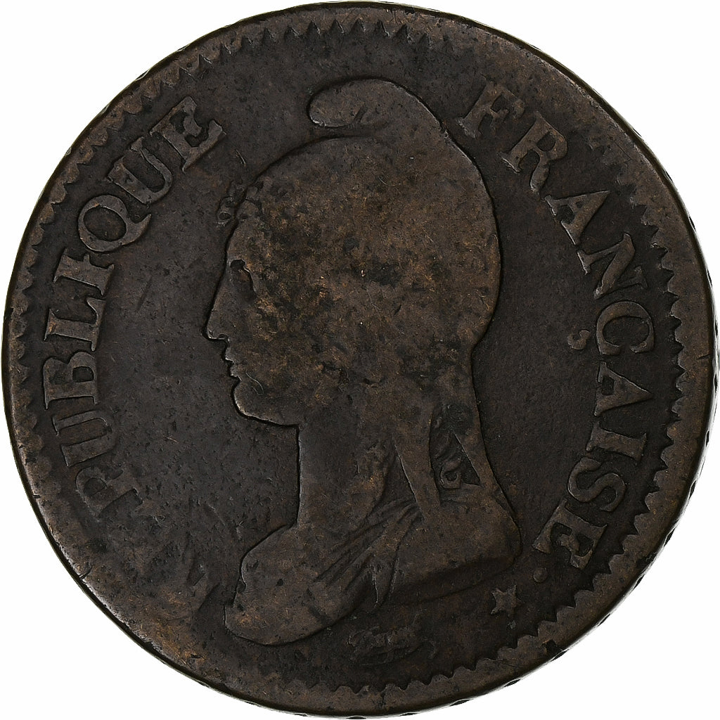 Francja, Decime, Dupré, AN 8, Paris, Miedź, VF(20-25), Gadoury:187a