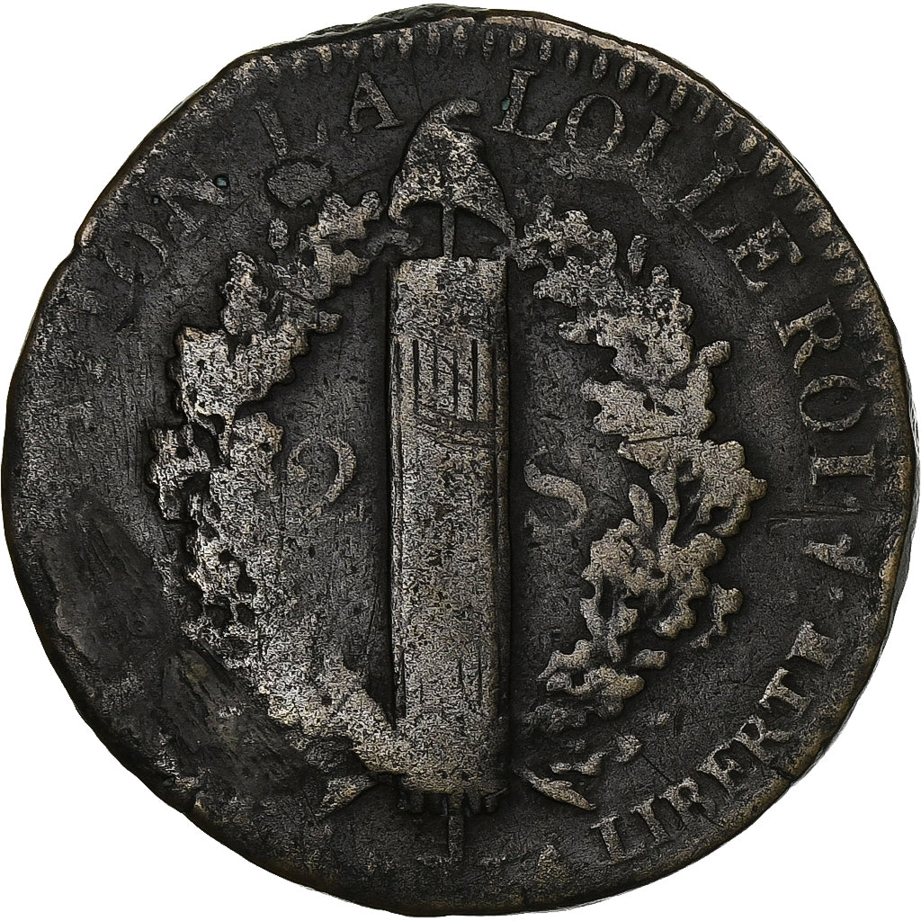 France, 2 Sols, 1792 - (An 4), Lille, Métal de cloche, TB, Gadoury:25
