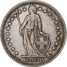 Switzerland, 2 Francs, Helvetia, 1875, Bern, Silver, EF(40-45), KM:21