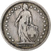 Suiza, 2 Francs, Helvetia, 1875, Bern, Plata, BC+, KM:21
