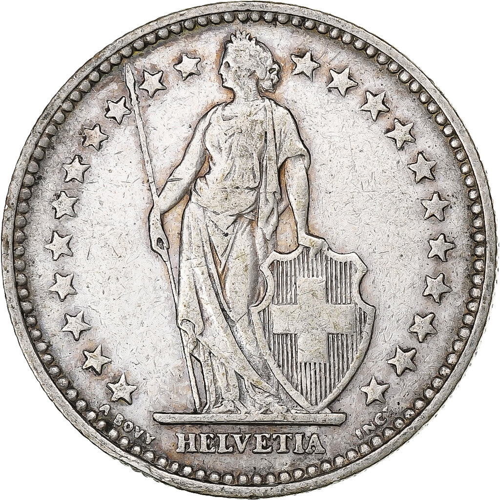 Switzerland, 2 Francs, Helvetia, 1894, Paris, Silver, EF(40-45), KM:21