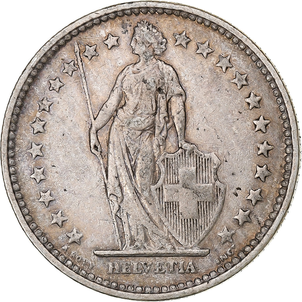 Switzerland, 2 Francs, Helvetia, 1903, Bern, Silver, EF(40-45), KM:21