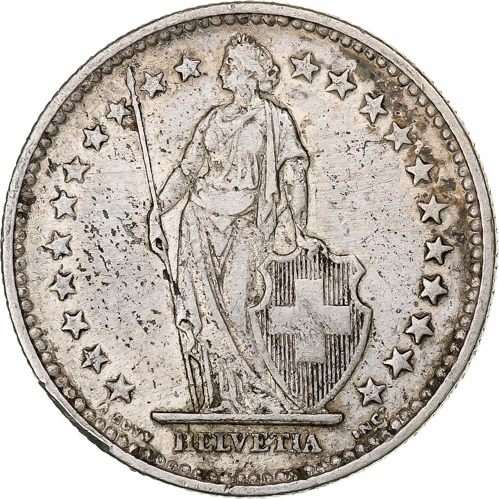 Suiza, 2 Francs, Helvetia, 1903, Bern, Plata, MBC+, KM:21
