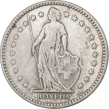 Svizzera, 2 Francs, Helvetia, 1904, Bern, Argento, BB, KM:21