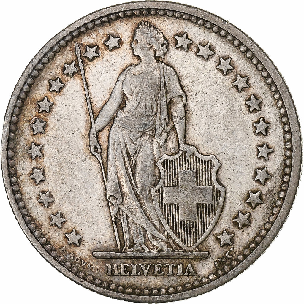Switzerland, 2 Francs, Helvetia, 1904, Bern, Silver, AU(55-58), KM:21