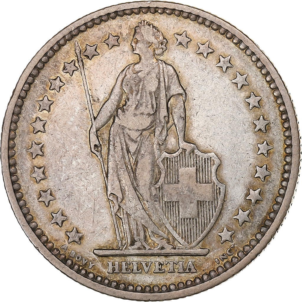 Switzerland, 2 Francs, Helvetia, 1905, Bern, Silver, AU(55-58), KM:21