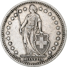 Svizzera, 2 Francs, Helvetia, 1906, Bern, Argento, BB, KM:21