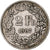 Suiza, 2 Francs, Helvetia, 1907, Bern, Plata, BC+, KM:21