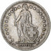 Suiza, 2 Francs, Helvetia, 1907, Bern, Plata, MBC, KM:21