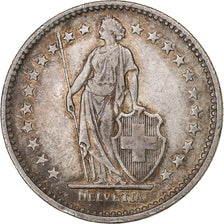 Switzerland, 2 Francs, Helvetia, 1908, Bern, Silver, VF(30-35), KM:21