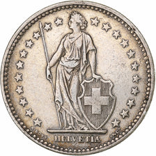 Switzerland, 2 Francs, Helvetia, 1910, Bern, Silver, AU(50-53), KM:21