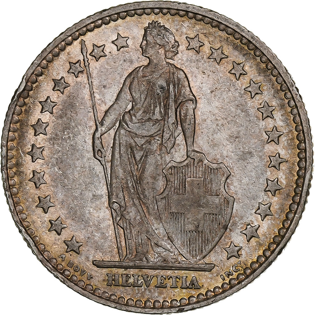 Switzerland, 2 Francs, Helvetia, 1914, Bern, Silver, EF(40-45), KM:21