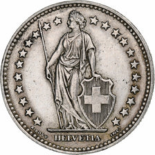 Switzerland, 2 Francs, Helvetia, 1914, Bern, Silver, AU(55-58), KM:21