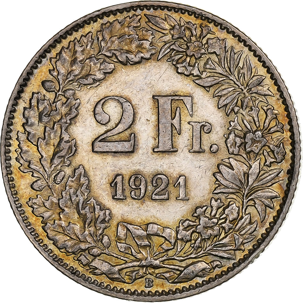Suiza, 2 Francs, Helvetia, 1921, Bern, Plata, EBC, KM:21