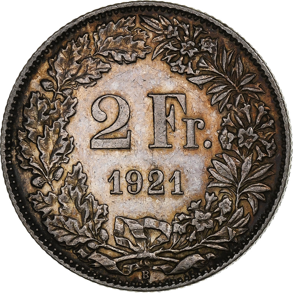 Suiza, 2 Francs, Helvetia, 1921, Bern, Plata, EBC, KM:21