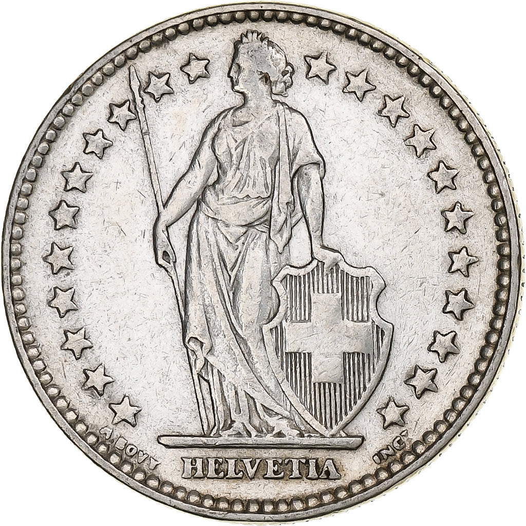 Switzerland, 2 Francs, Helvetia, 1931, Bern, Silver, EF(40-45), KM:21