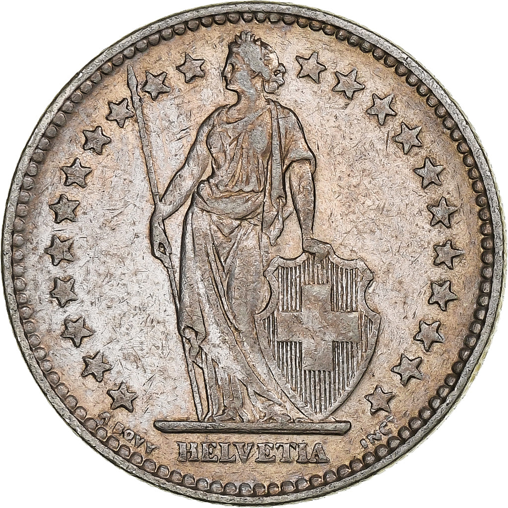 Switzerland, 2 Francs, Helvetia, 1937, Bern, Silver, EF(40-45), KM:21