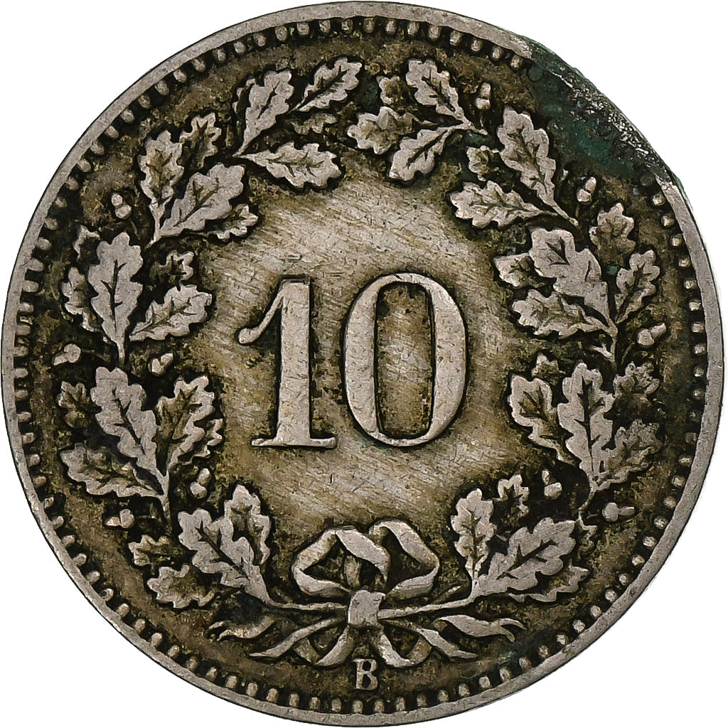 Schweiz, 10 Rappen, Libertas, 1879, Bern, Kupfer-Nickel, S, KM:27