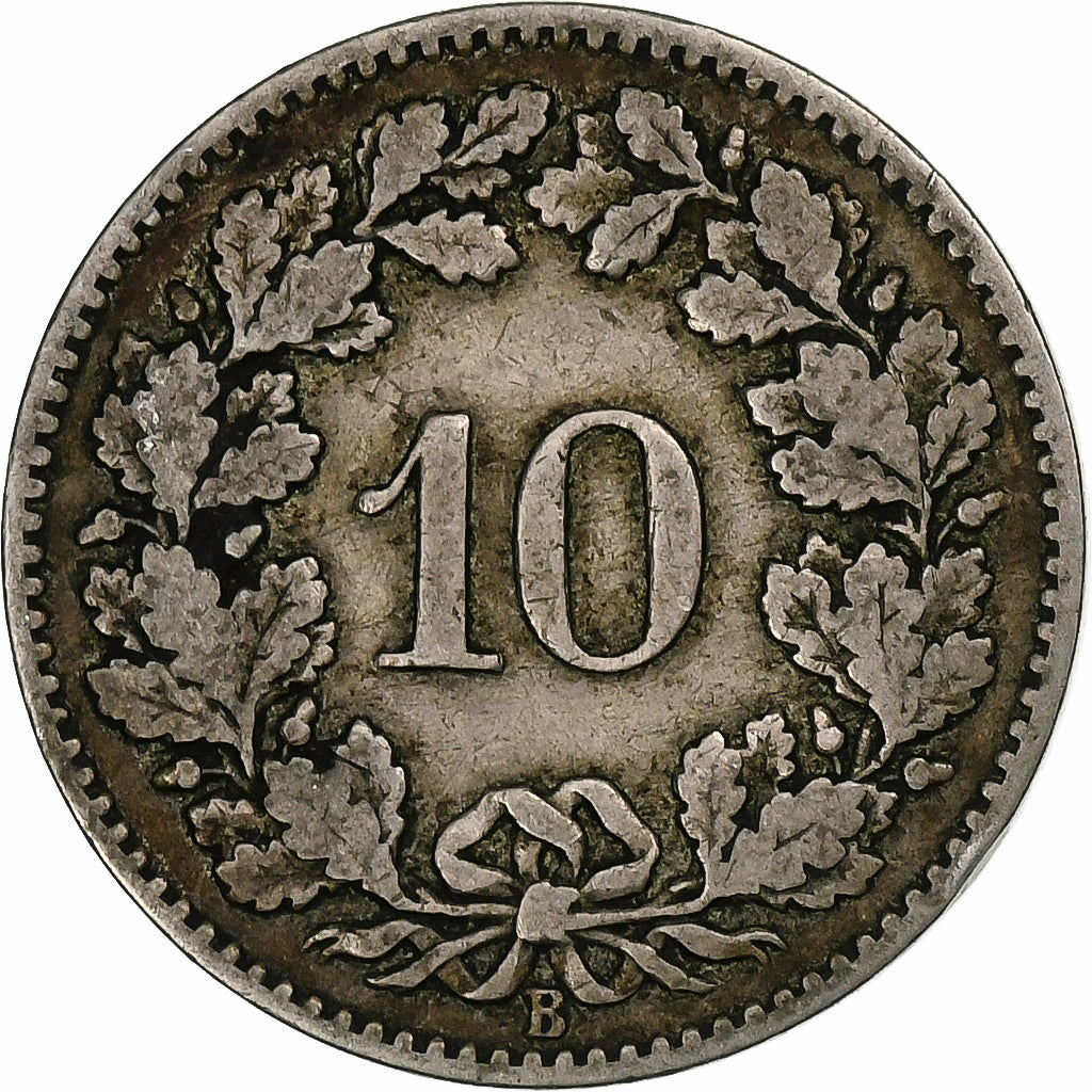 Switzerland, 10 Rappen, Libertas, 1879, Bern, Copper-nickel, VF(20-25), KM:27