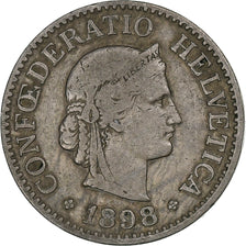 Schweiz, 10 Rappen, Libertas, 1898, Bern, Kupfer-Nickel, S, KM:27