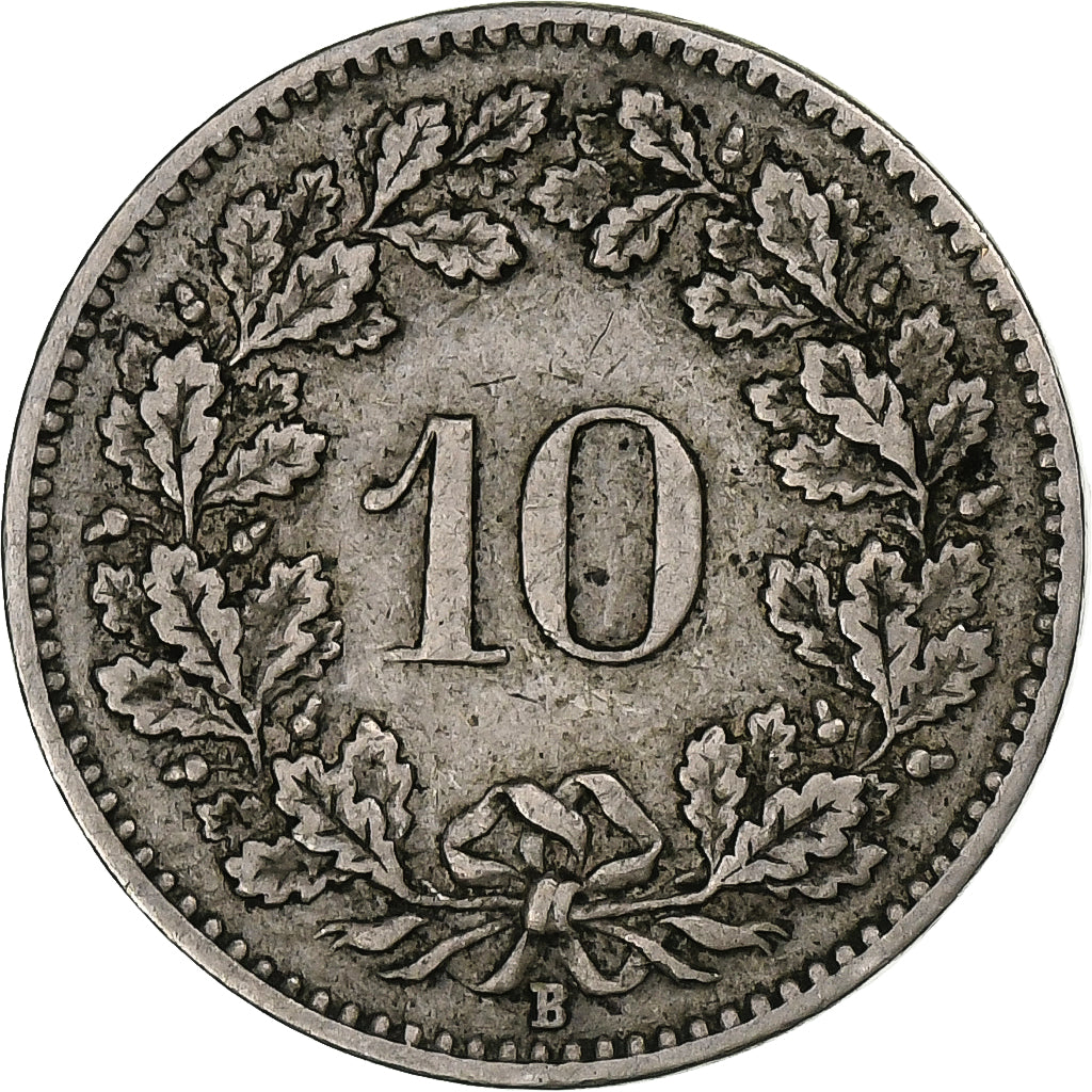 Suiza, 10 Rappen, Libertas, 1903, Bern, Cobre - níquel, BC+, KM:27