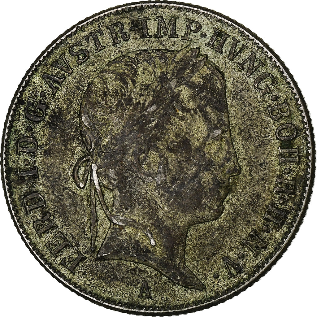 Oostenrijk, Ferdinand I, 20 Kreuzer, 1848, Vienna, Zilver, ZF+, KM:2208