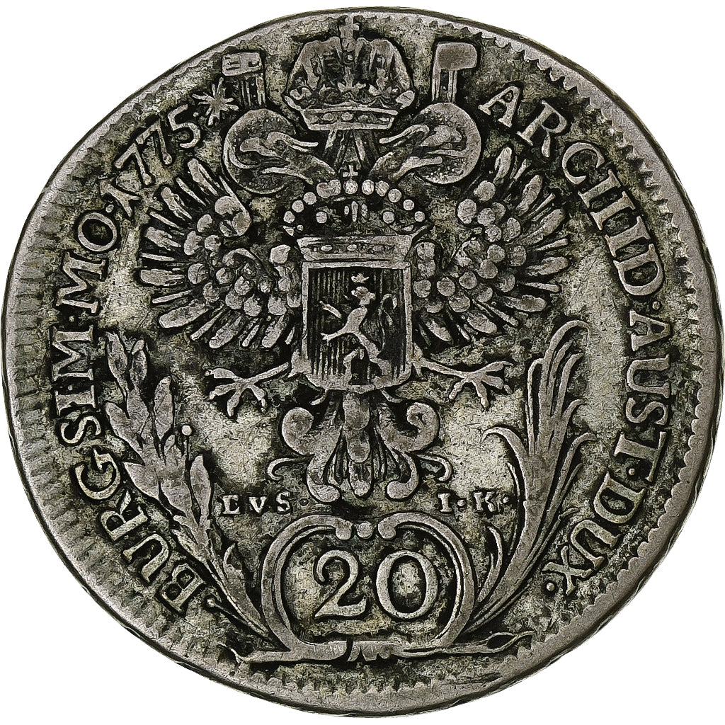 Áustria, Maria Theresa, 20 Kreuzer, 1775, Vienna, Prata, VF(20-25)