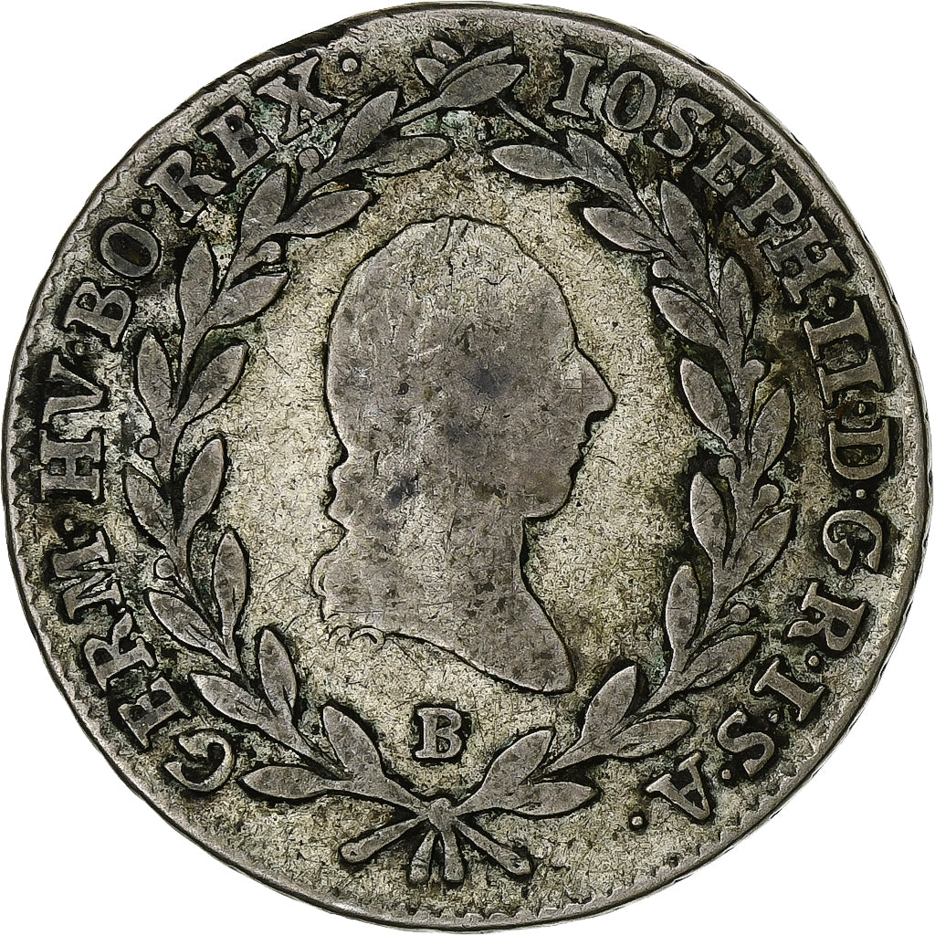 Austria, Joseph II, 20 Kreuzer, 1783, Kremnica, Silver, VF(20-25), KM:2143