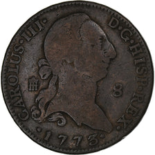 Spain, Charles III, 8 Maravedis, 1773, Segovia, Copper, VF(20-25), KM:408