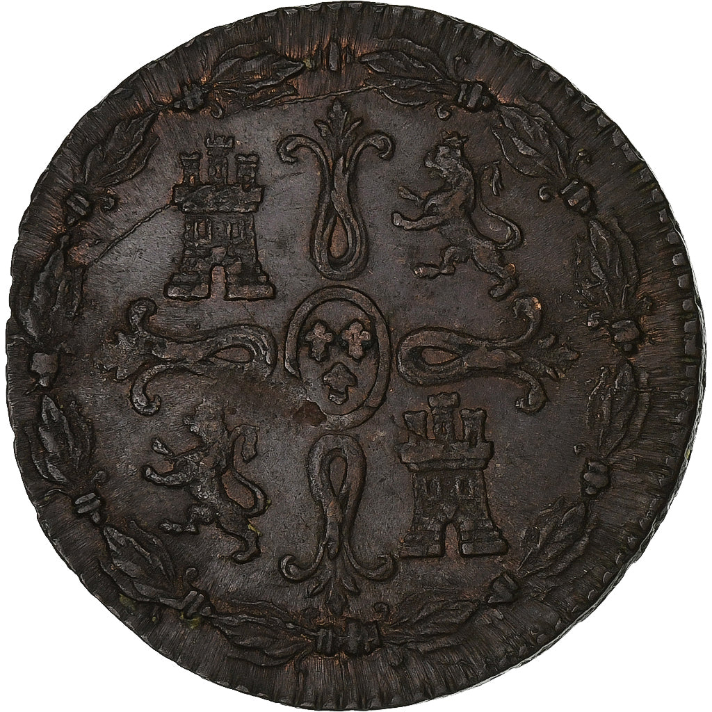 Spain, Ferdinand VII, 8 Maravedis, 1823, Jubia, Copper, EF(40-45), KM:502