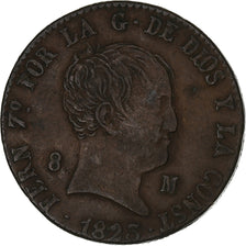 Spain, Ferdinand VII, 8 Maravedis, 1823, Segovia, Copper, EF(40-45)