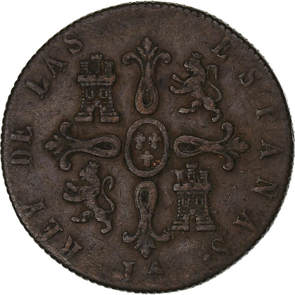 Spain, Ferdinand VII, 8 Maravedis, 1823, Segovia, Copper, EF(40-45)