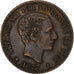 Spain, Alfonso XII, 5 Centimos, 1877, Barcelona, Bronze, EF(40-45), KM:674