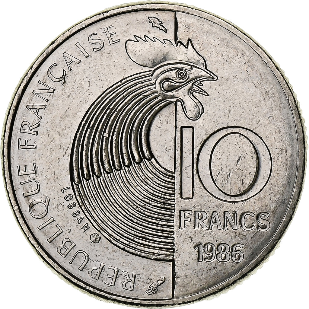 France, 10 Francs, Robert Schuman, 1986, Pessac, Nickel, SUP, KM:958