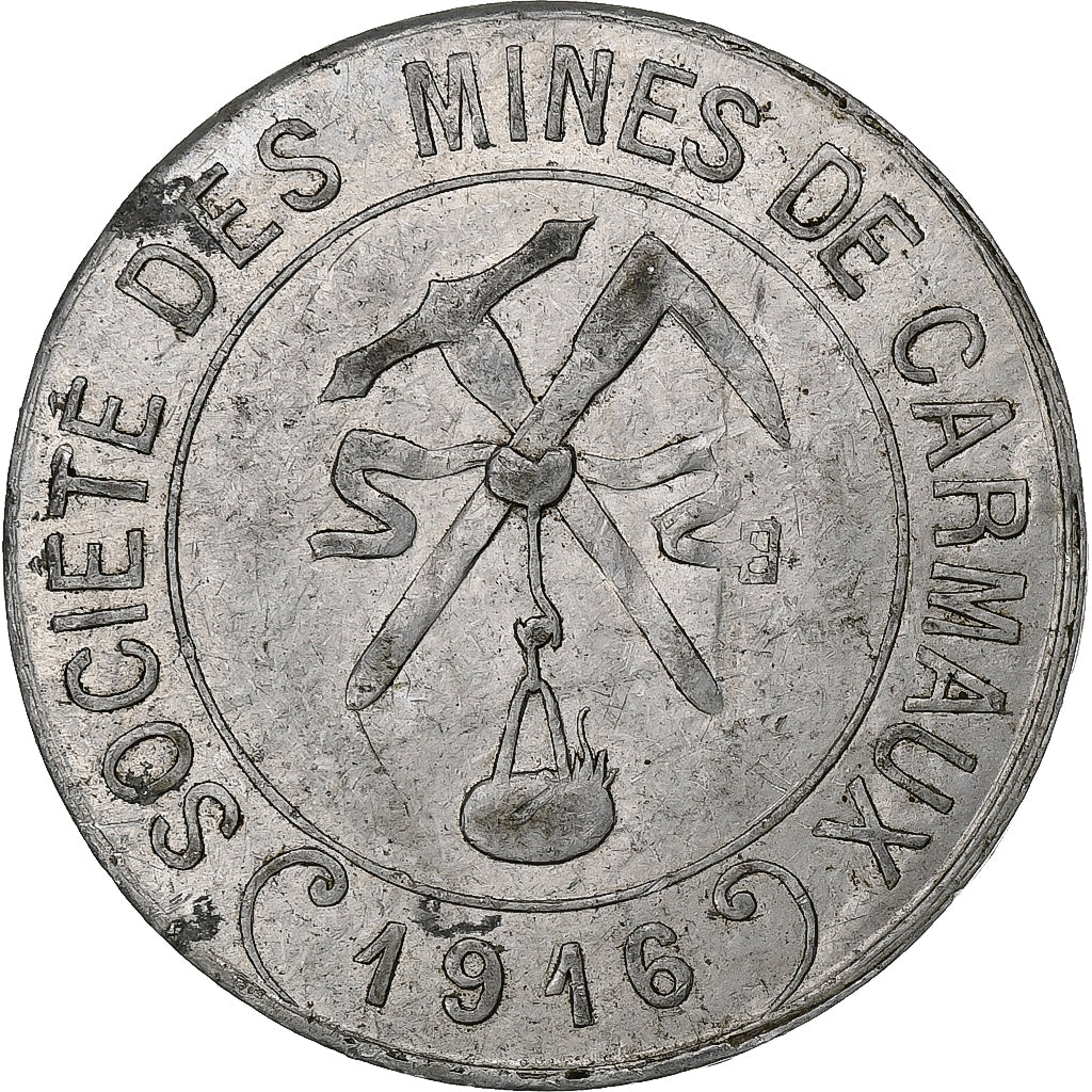 France, Jeton 10 Centimes, Mines de Carmaux, 1916, Aluminium, TTB
