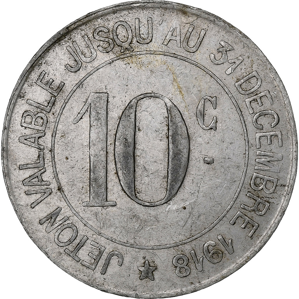 France, Jeton 10 Centimes, Mines de Carmaux, 1916, Aluminium, TTB