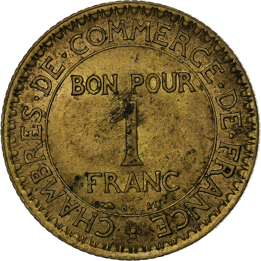 Francja, Franc, Chambre de commerce, 1920, Paris, Brązal, AU(50-53), KM:876