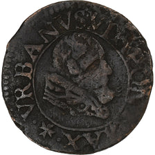 Papal States, Urban VIII, Double Tournois, 1636, Avignon, Kupfer, S