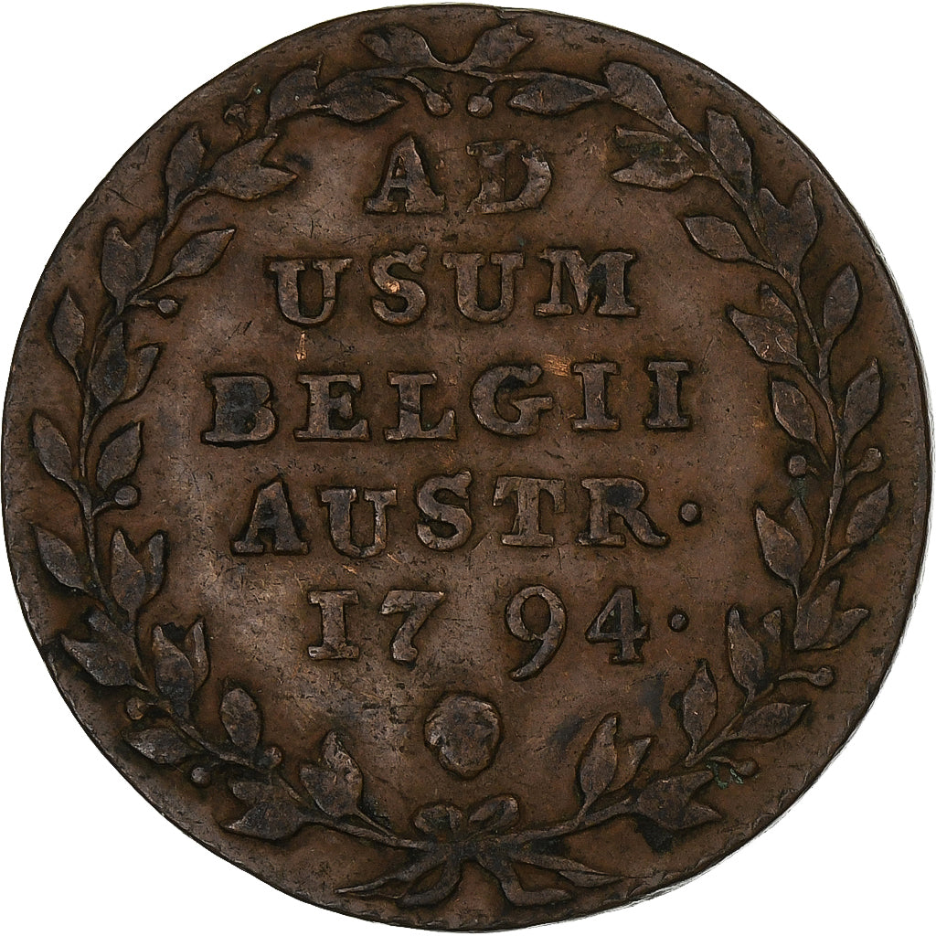 NEDERLANDS OOSTENRIJK, Franz II, 2 Liards, 1794, Brussels, Koper, FR+, KM:57