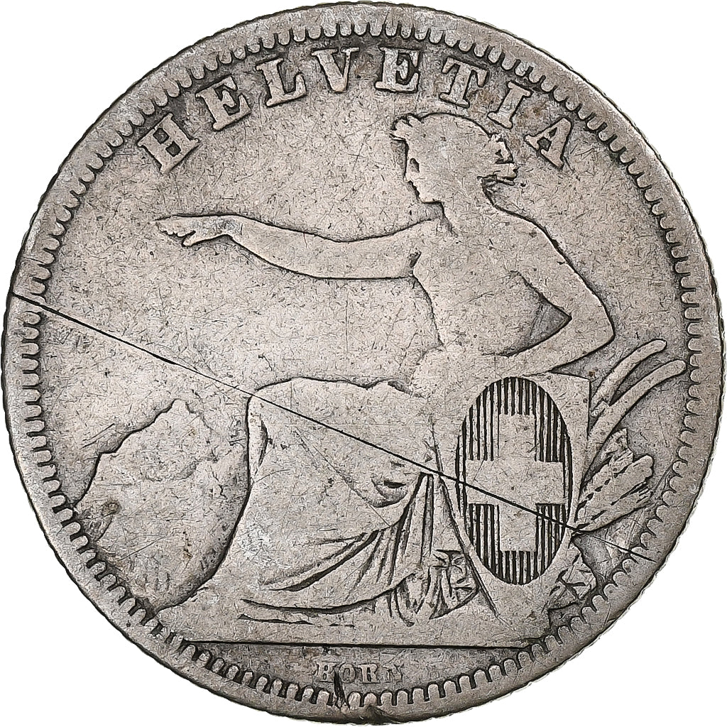 Switzerland, Franc, Helvetia, 1870, Bern, Silver, VF(20-25), KM:29a